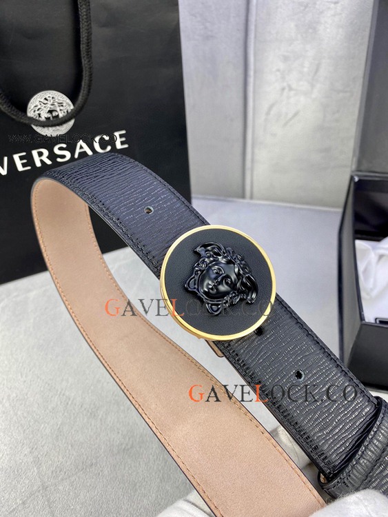 New Model Versace Men Belt Gold&Black Buckle 40mm
